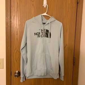 Medium teal North Face zip up sweatshirt